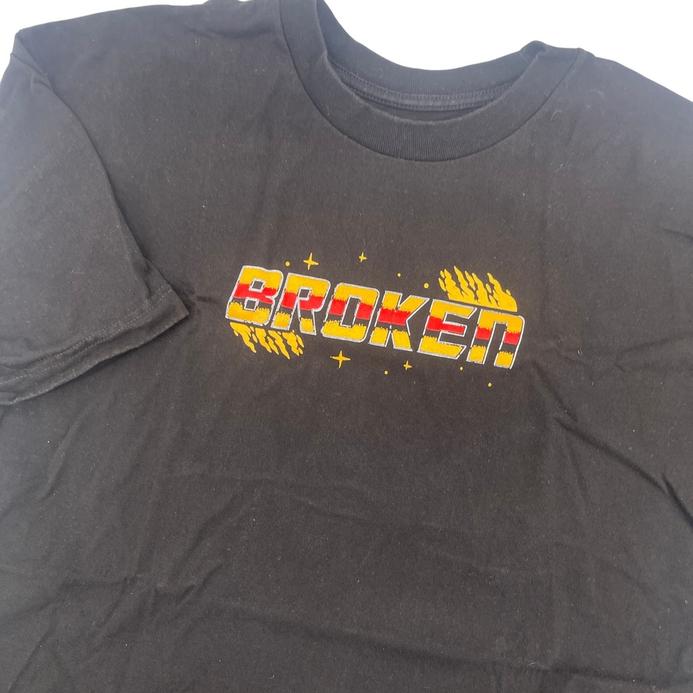 As-holes Live Forever Broken Robot Heart Graphic T-Shirt Black‎ XL